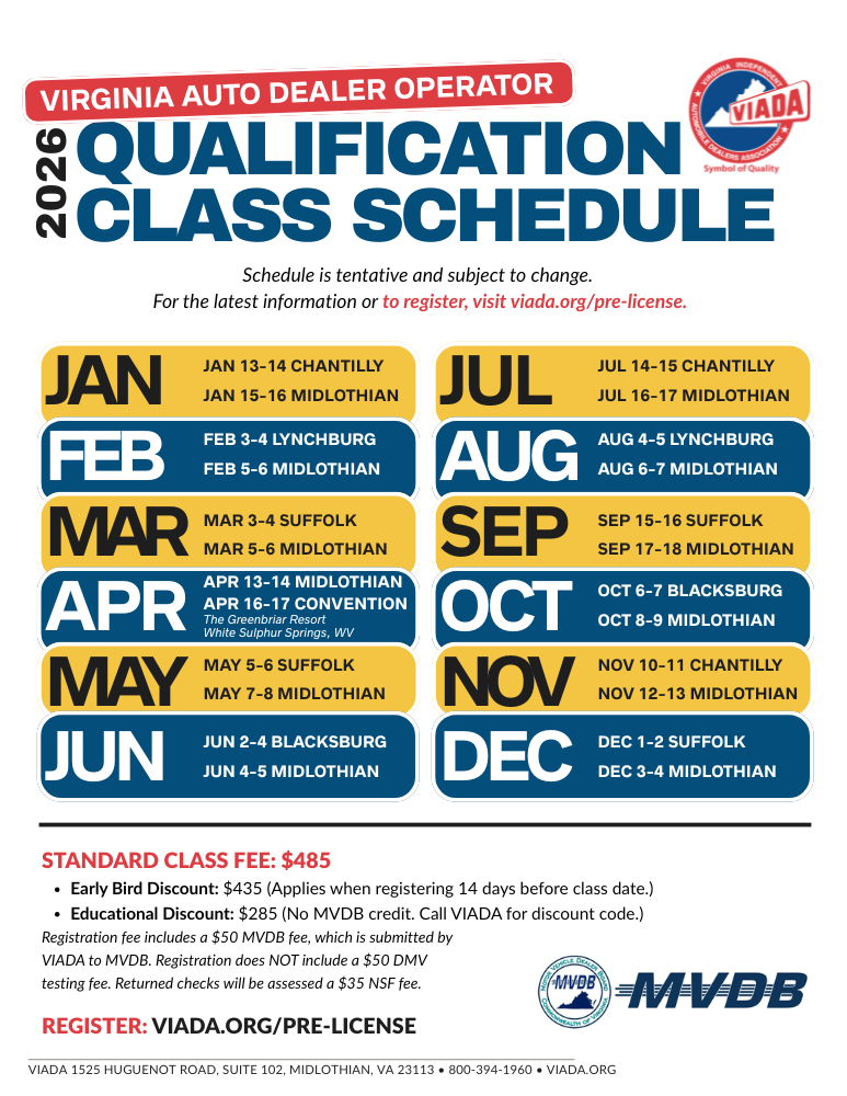 VIADA 2026 DEALER OPERATOR CALENDAR